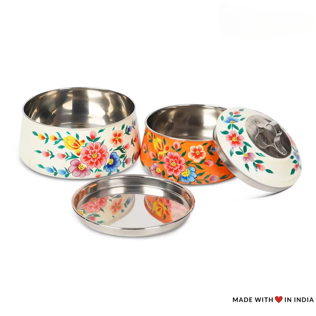 Nanhi - 2-Tier Hand-Painted Stainless Steel Tiffin Lunch Box