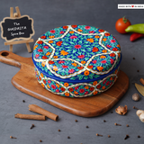 The Guldasta hand-painted stainless steel spice box/ masala dabba