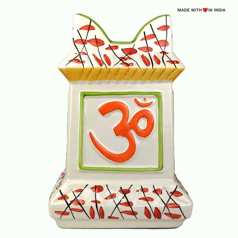 Ceramic Tulsi Planter Large 12.5 inch with Tulsi Seeds - Red Polka