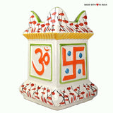 Ceramic Tulsi Planter Large 12.5 inch with Tulsi Seeds - Red Polka