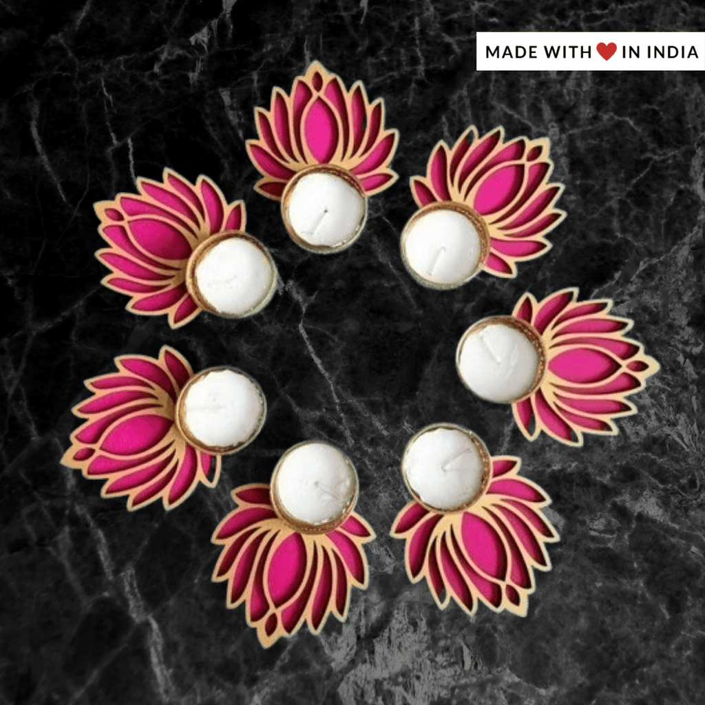 Lotus Shaped Tealight Holder - Lotus Pink - Made with Love in India