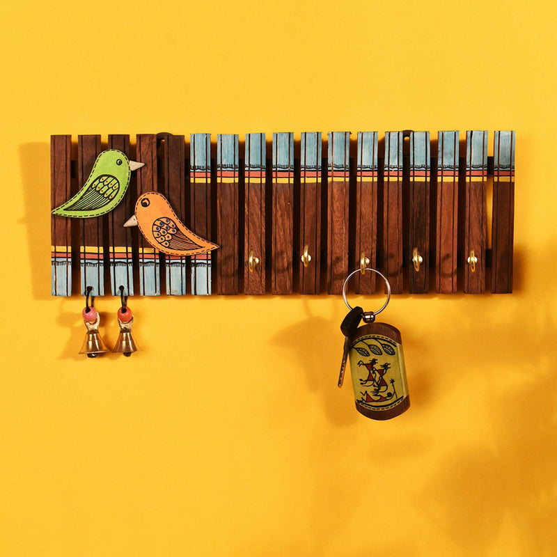 2 Little Birdies on the Fence Key Holder - Made with Love in India