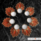Lotus Shaped Tealight Holder - Sindhu Orange