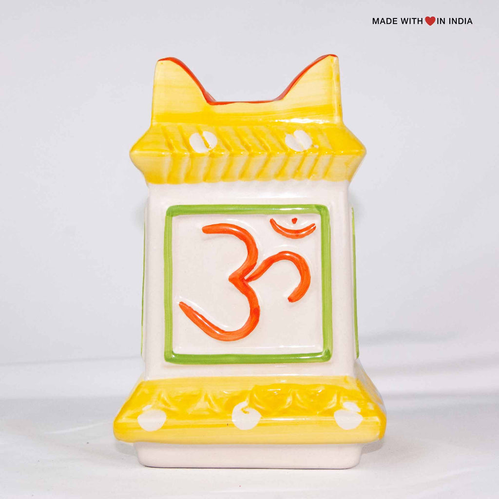 Ceramic Tulsi Planter 7.5 inch with Tulsi Seeds - Yellow