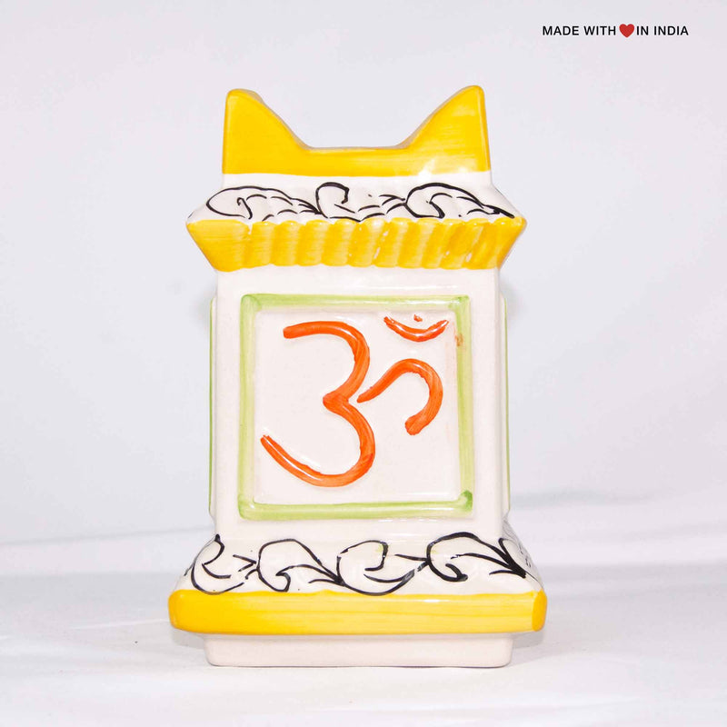 Ceramic Tulsi Planter 7.5 inch with Tulsi Seeds - Black & Yellow