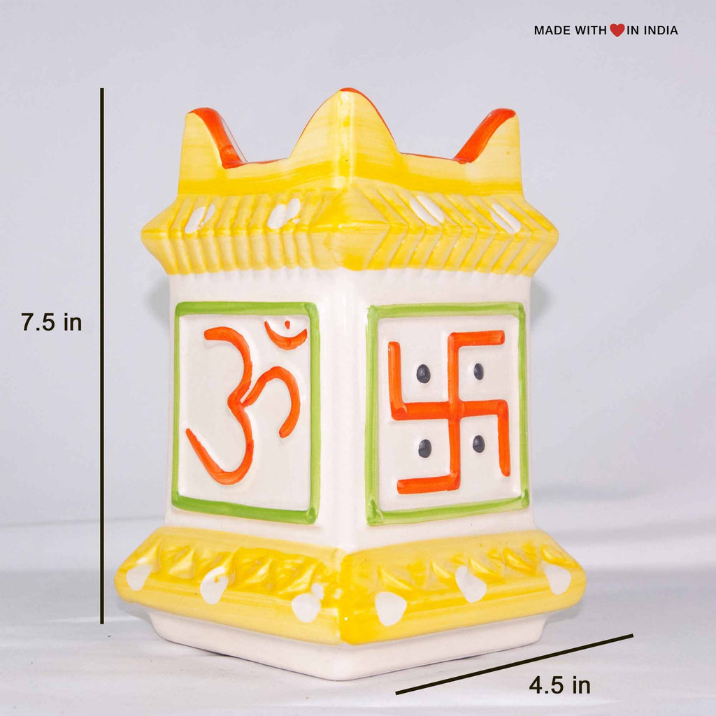Ceramic Tulsi Planter 7.5 inch with Tulsi Seeds - Yellow