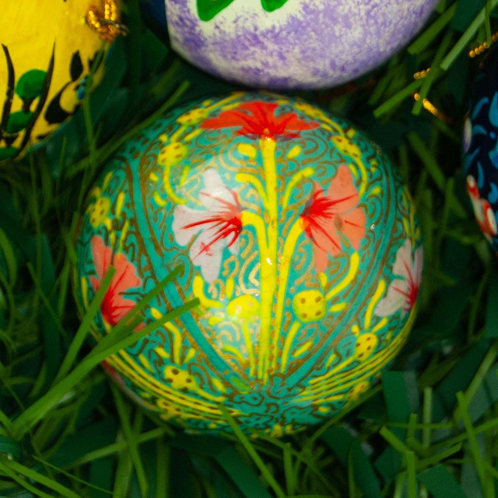 Christmas Tree Bauble Ornament - Hand-Painted Paper - Assorted - Made with Love in India