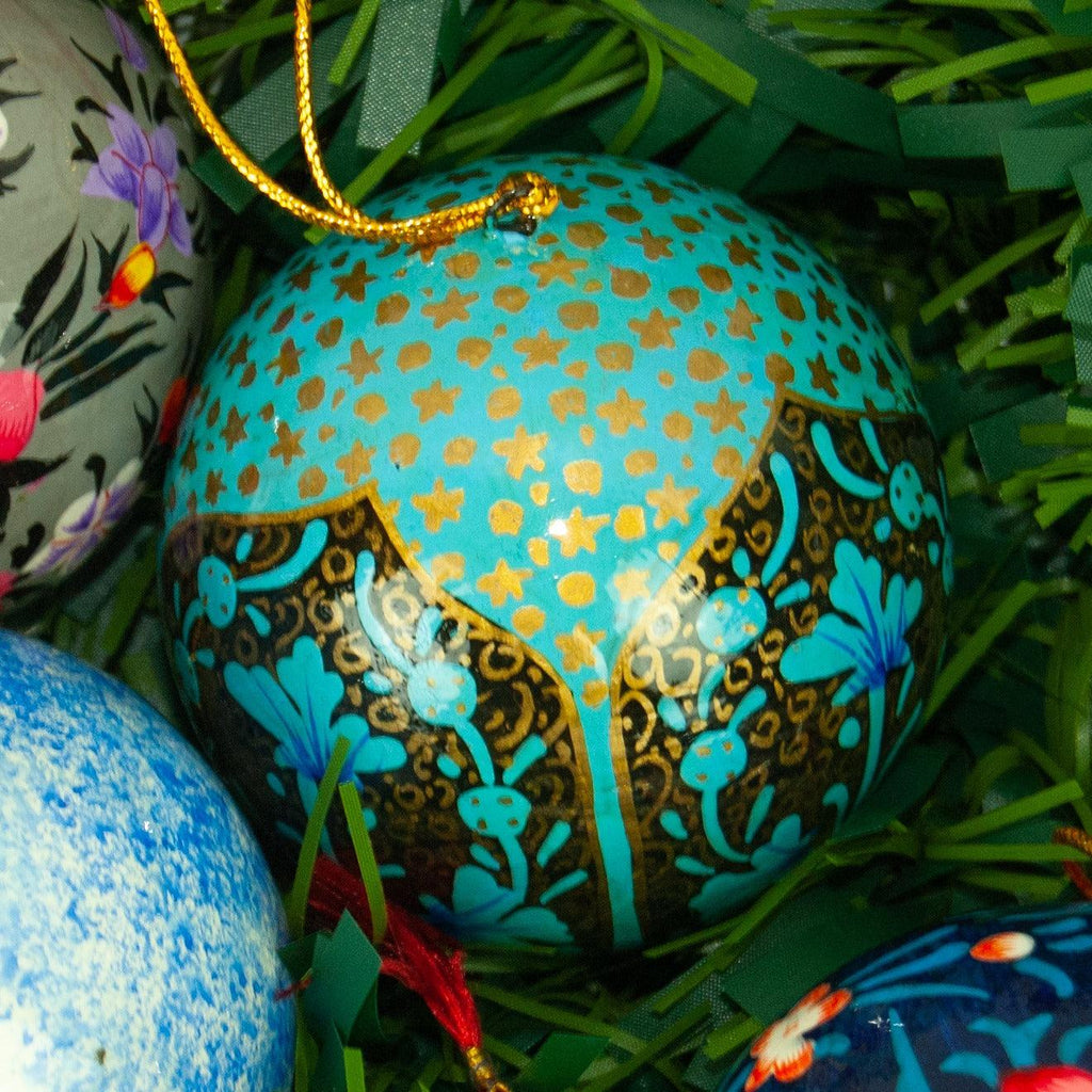 Christmas Tree Bauble Ornament - Hand-Painted Paper - Assorted - Made with Love in India