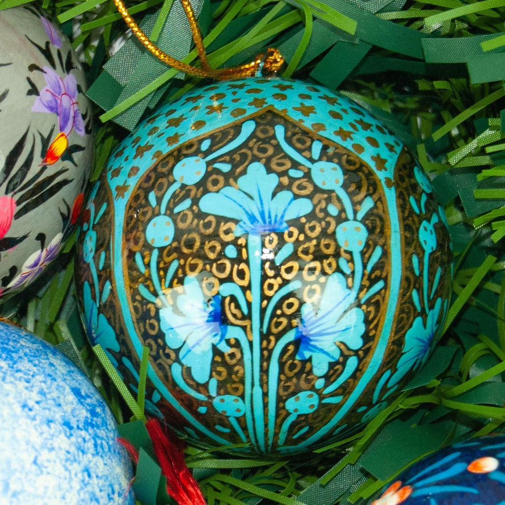 Christmas Tree Bauble Ornament - Hand-Painted Paper - Assorted - Made with Love in India