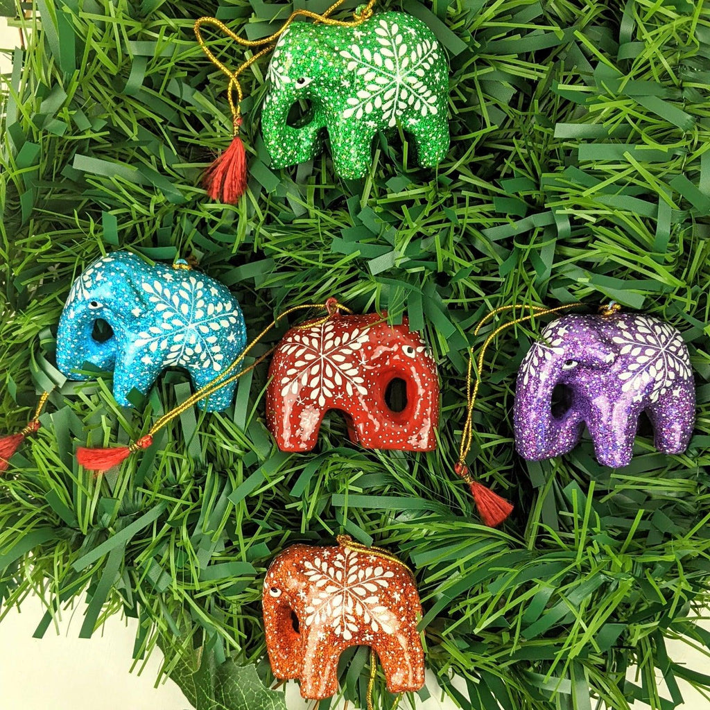 Christmas Tree Bauble Ornaments Hand-Painted Paper mache- Assorted - Made with Love in India