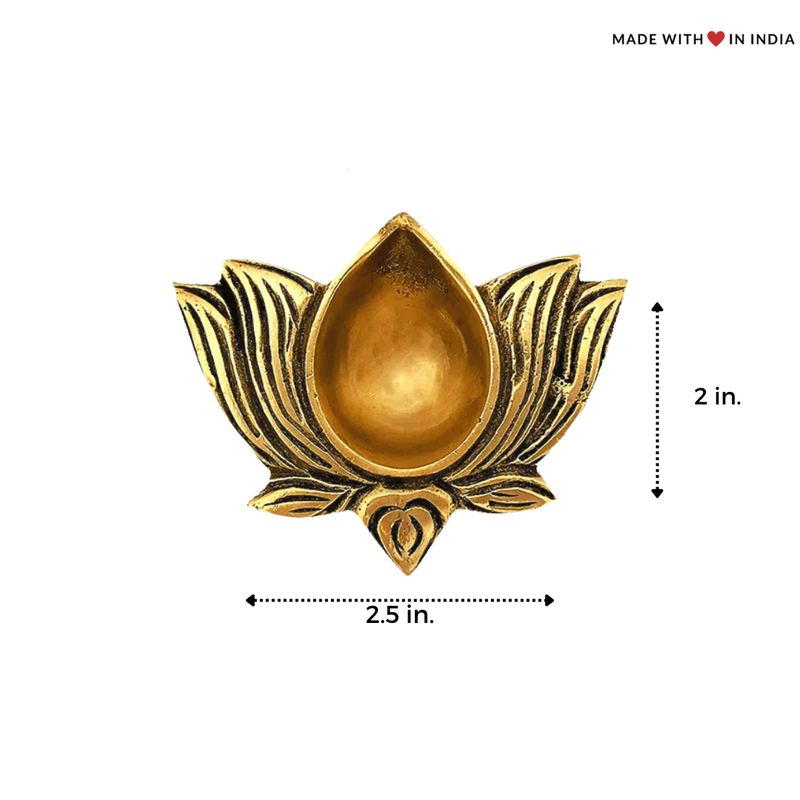 Lotus Shaped Brass Diya - Diwali Bestseller