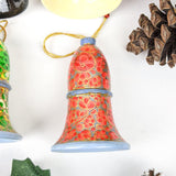 Christmas Tree Bell Ornaments - Hand-Painted Paper Mache - Assorted - Made with Love in India