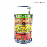 Rahika — Madhubani Hand-Painted Stainless Steel Tiffin Lunch Box - Made with Love in India