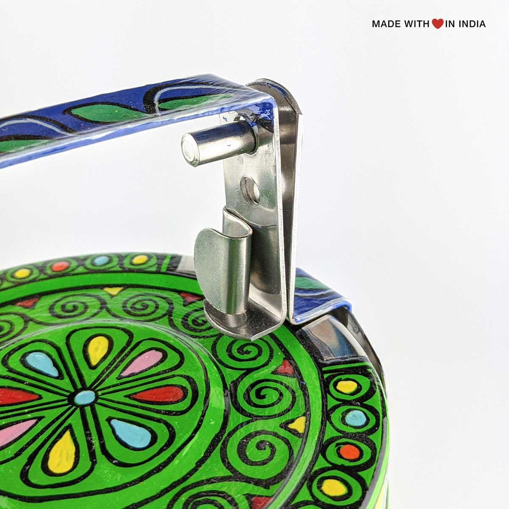 Rahika — Madhubani Hand-Painted Stainless Steel Tiffin Lunch Box - Made with Love in India