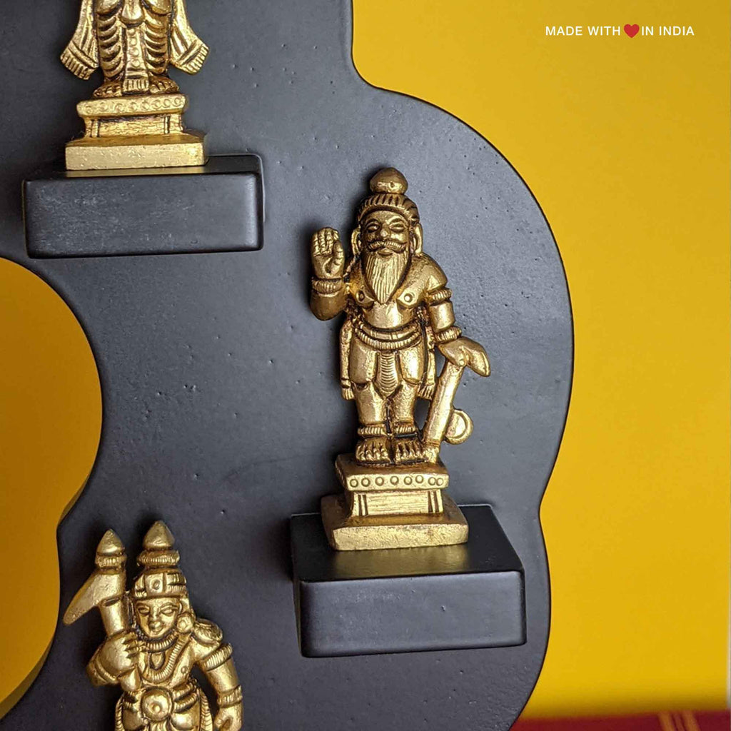 Dashavatar - Ten Incarnations of Vishnu - Set of Brass Statues on Wooden Base - Made with Love in India
