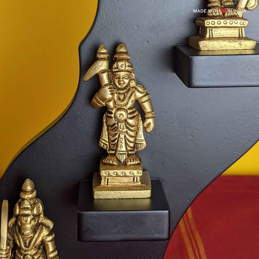 Dashavatar - Ten Incarnations of Vishnu - Set of Brass Statues on Wooden Base - Made with Love in India