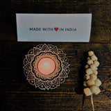 Floral - Wood Printing Block Tea Light Holder