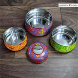 Rangeela Hand-Painted Stainless Steel Tiffin Lunch Box - Made with Love in India