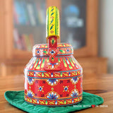 Shamiana - Hand Painted Chai Kettle Teapot in Red, Yellow, & Blue - Made with Love in India