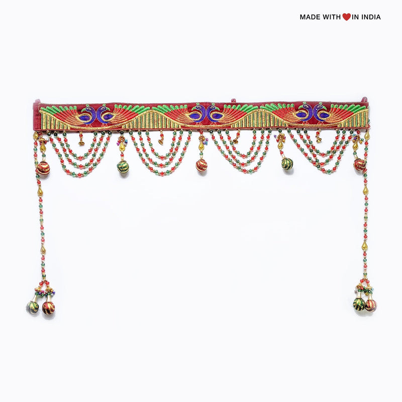 Festive Bandhanwar Toran Door Hanging - Embroidered Peacocks - Made with Love in India