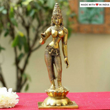 Goddess Parvati in Tribhanga Pose - Brass Statue