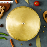 Nala — 9 inch Hand-hammered Brass Spice Box/ Masala Dabba