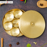 Ataranj Doosra — 8 inch Handcrafted Brass Spice Box Masala Dabba