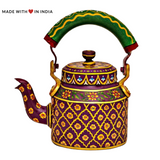 Brinda  - Hand Painted Chai Kettle Teapot in deep purple