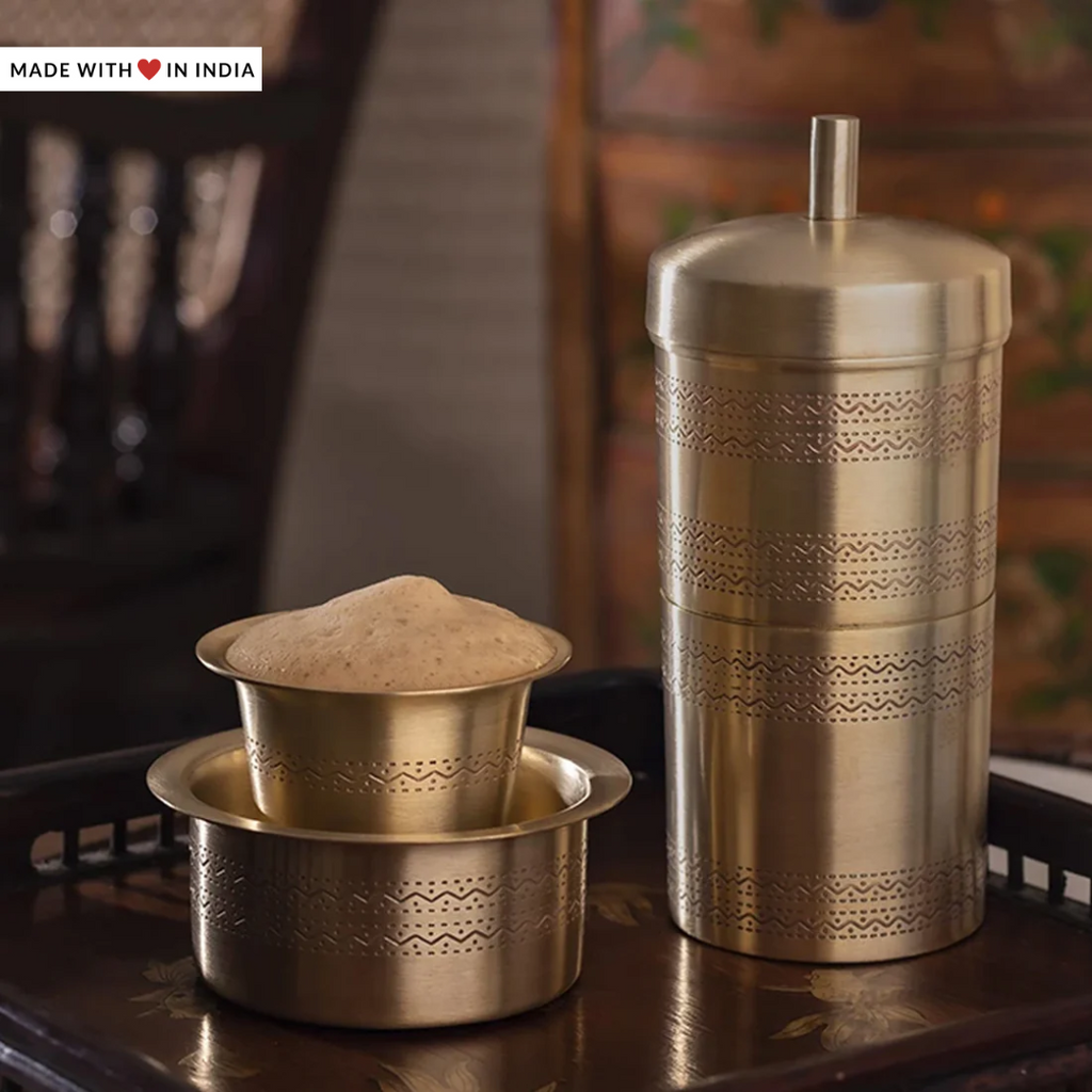 Brass South Indian Filter Coffee Percolator Matt Finish with