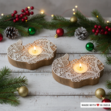 Handcrafted Fish Themed Wooden Printing Block Tea Light Holder