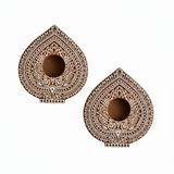 Handcrafted Queen of Hearts Themed Wooden Printing Block Tea Light Holder