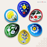 Hand-painted Jaipur Blue Pottery Diyas – Assorted