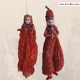 Handpainted Rajasthani Puppet Couple in Wood and cloth - Assorted designs