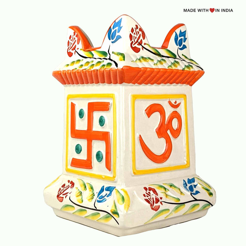 Ceramic Tulsi Planter Large 12.5 inch with Tulsi Seeds - Vine Design