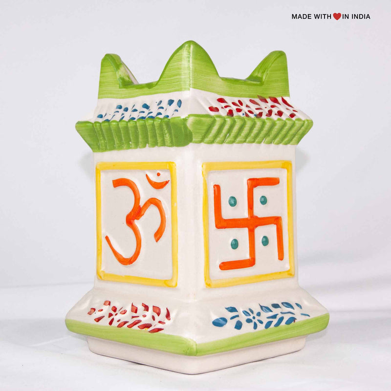 Ceramic Tulsi Planter 7.5 inch with Tulsi Seeds - Green