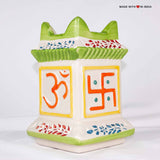 Ceramic Tulsi Planter 7.5 inch with Tulsi Seeds - Green