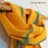 Aambo — Handmade Cotton Spring Scarf in Yellow with Tassels - Made with Love in India