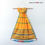 Aambo — Handmade Cotton Spring Scarf in Yellow with Tassels - Made with Love in India