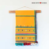 Aambo — Handmade Cotton Spring Scarf in Yellow with Tassels - Made with Love in India