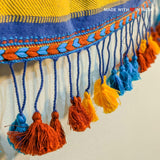 Bhuro — Handmade Cotton Spring Scarf in Blue with Tassels - Made with Love in India