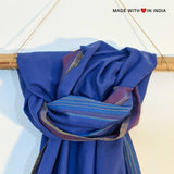 Bhuro — Handmade Cotton Spring Scarf in Blue with Tassels - Made with Love in India