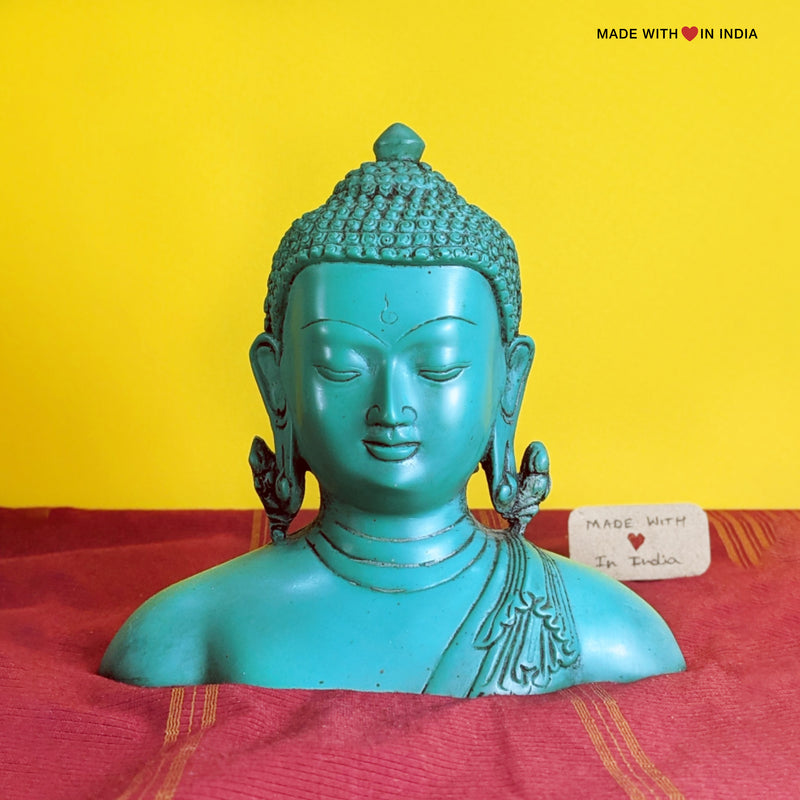 Buddha Bust Statue - Resin - Spiritual & Tabletop Accent - 6.5 inches