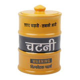 Ceramic Barrel Chutney Jar - Yellow - Made with Love in India