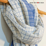 Chokdi — Handmade Cotton Spring Scarf in Ivory with Tassels - Made with Love in India