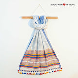 Chokdi — Handmade Cotton Spring Scarf in Ivory with Tassels - Made with Love in India