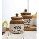 Chutney Jar - Traditional Indian Bharni Style Ceramic Chutney Jars - Made with Love in India