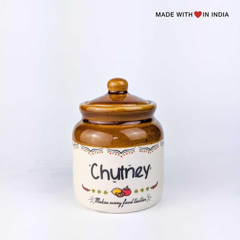 Chutney Jar - Traditional Indian Bharni Style Ceramic Chutney Jars - Made with Love in India