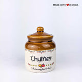 Chutney Jar - Traditional Indian Bharni Style Ceramic Chutney Jars