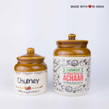 Chutney Jar - Traditional Indian Bharni Style Ceramic Chutney Jars - Made with Love in India