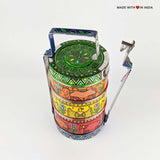 Rahika — Madhubani Hand-Painted Stainless Steel Tiffin Lunch Box - Made with Love in India